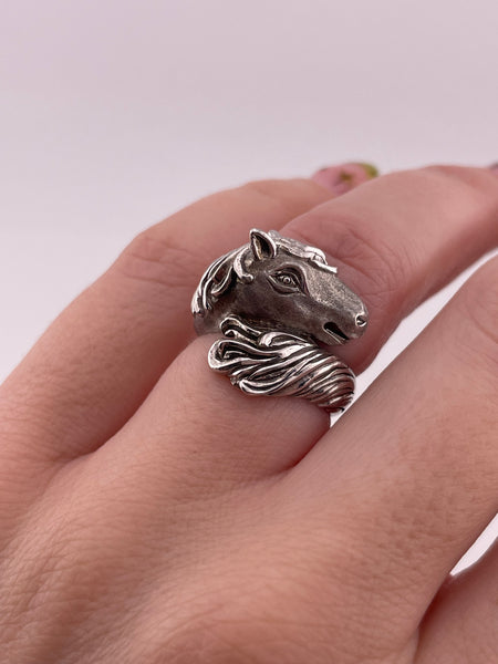 size 6.25 sterling silver horse ring