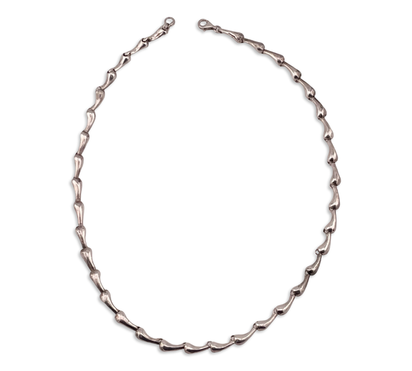 sterling silver Tiffany & Co Elsa Peretti stoneless teardrop link necklace