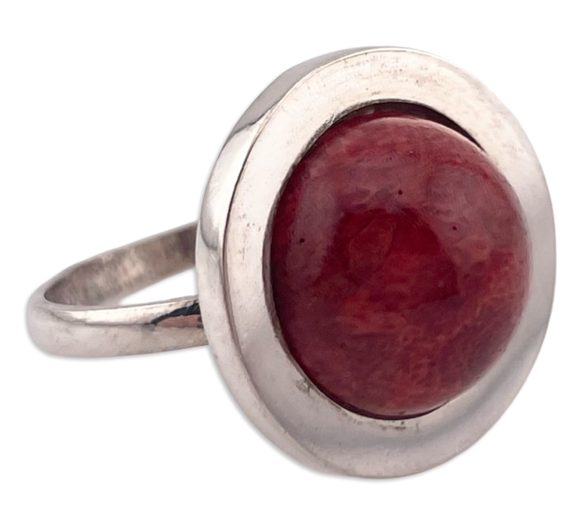 size 8.75 sterling silver sponge coral ring