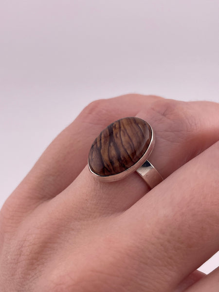 size 7 sterling silver jasper ring