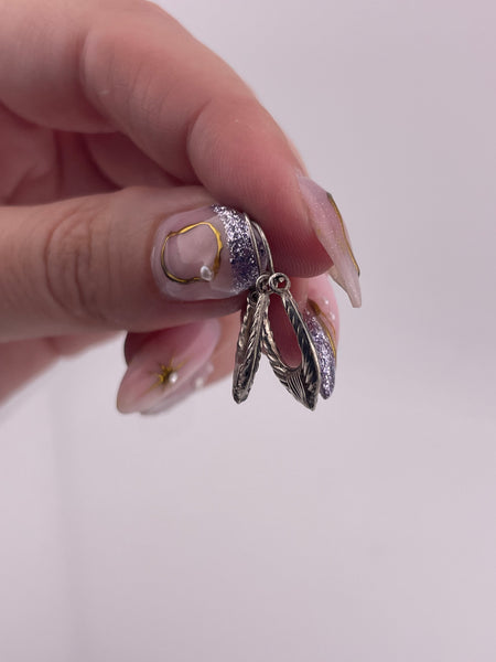 sterling silver puffy lined hoop earrings