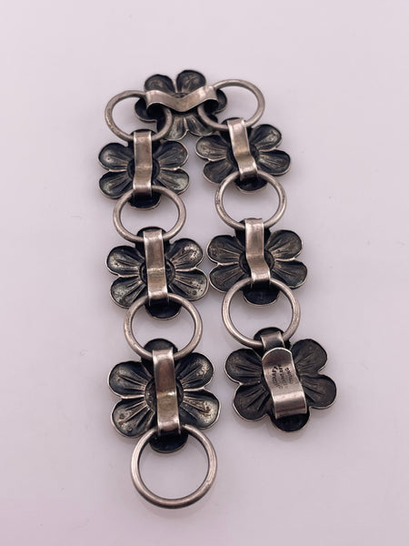 sterling silver 7" Danecraft flower link bracelet bracelet