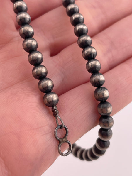 sterling silver 15-3/4" 5mm machine made pearl necklace