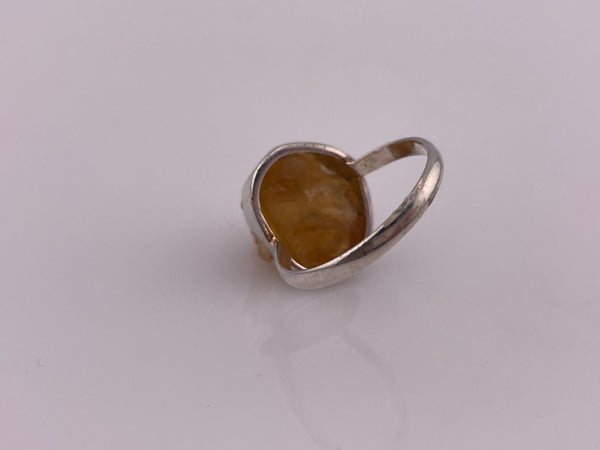 size 9 sterling silver raw citrine ring