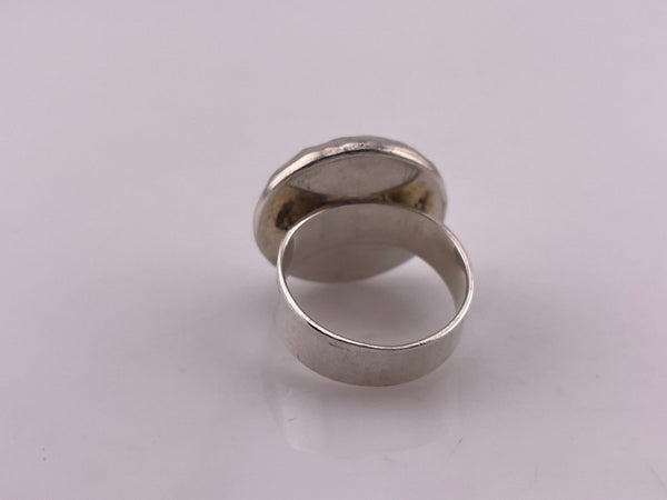 size 6.5 sterling silver Mexican stoneless circle dome hammered ring