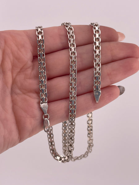 sterling silver 24" 4.84mm bismark flat chain necklace