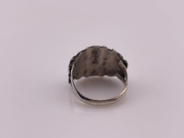 size 6.5 sterling silver turquoise inlay flower ring