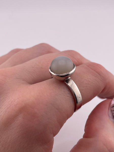 size 9.25 sterling silver cat's eye glass ring