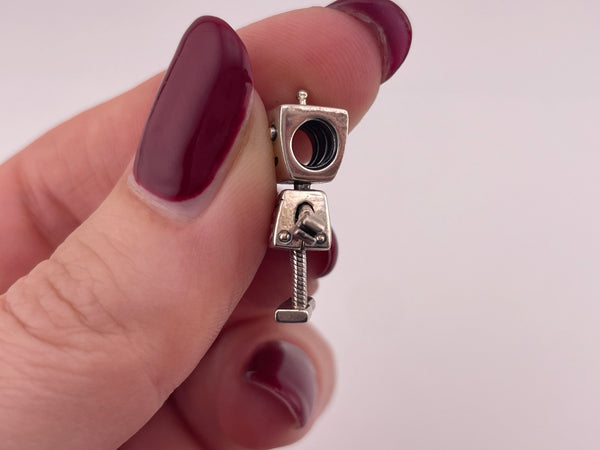sterling silver Pandora bracelet robot charm pendant