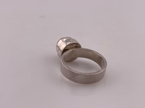 size 8.25 sterling silver sponge coral ring