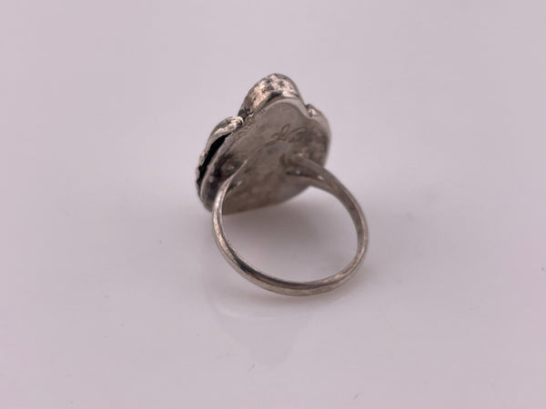 size 4.75 sterling silver wampum leaf ring