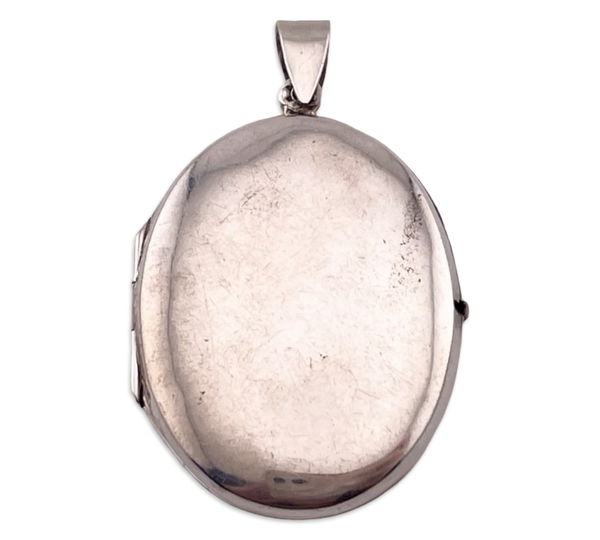 sterling silver oval locket pendant