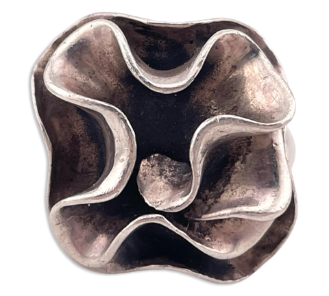 size 8 sterling silver Silpada heavy chunky abstract ring