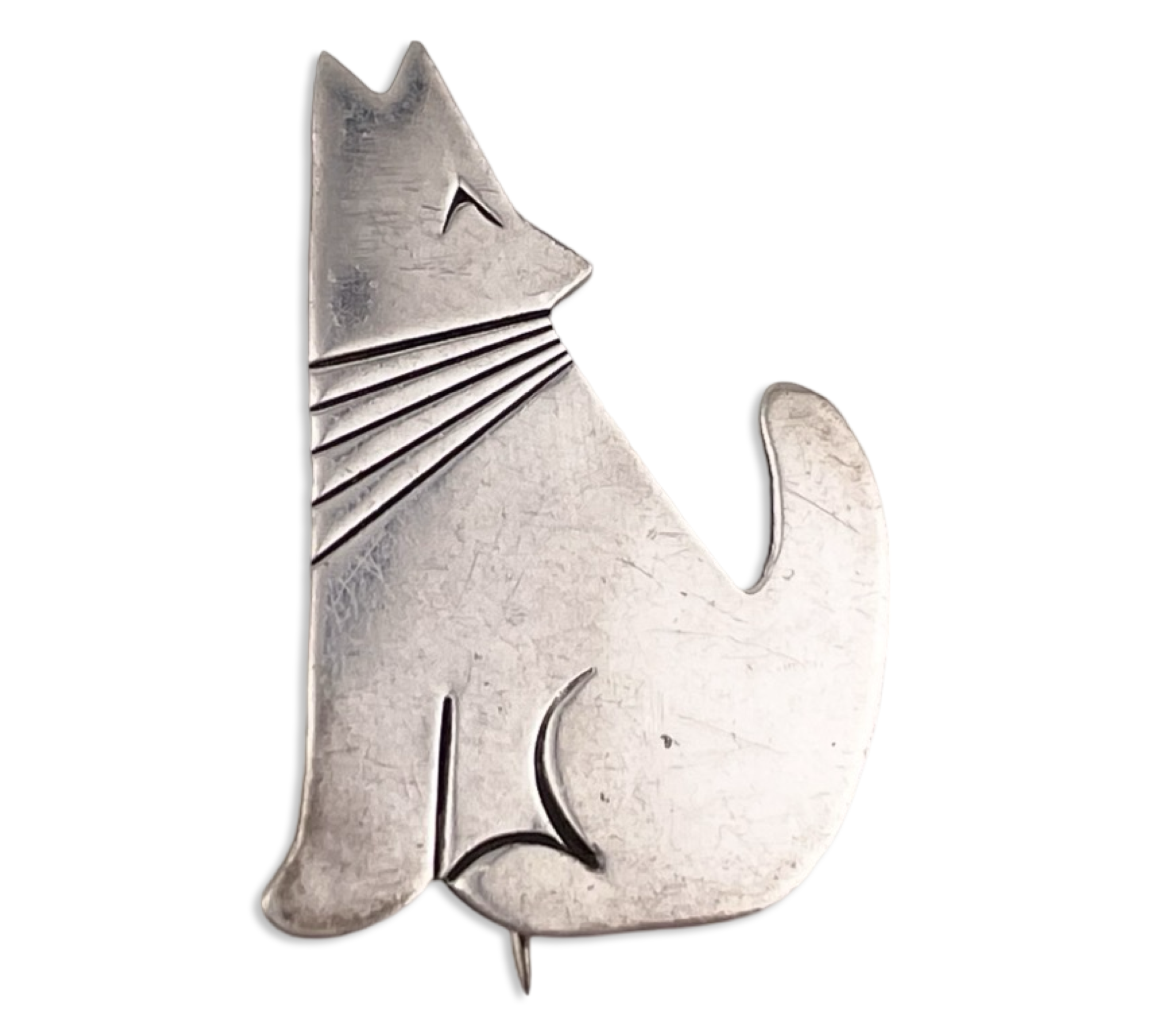 sterling silver howling coyote wolf brooch pin