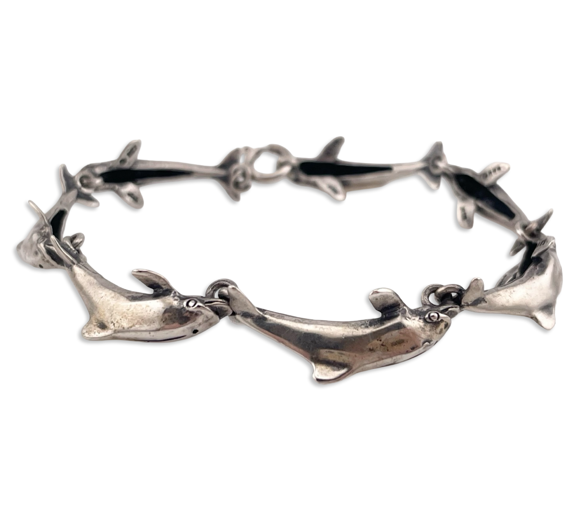 sterling silver 7" Kabana dolphin link bracelet