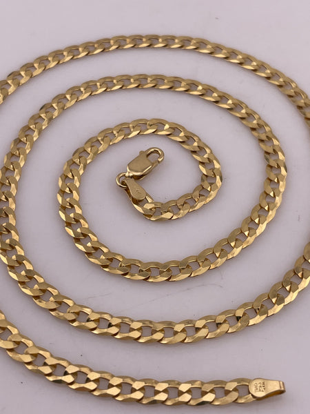 sterling silver 24" gold plated curb chain link necklace