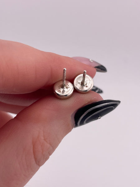 sterling silver petite synthetic stones post earrings