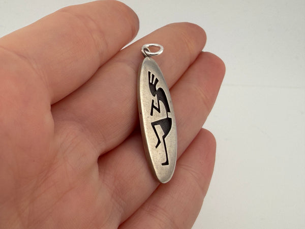 sterling silver Kokopelli overlay pendant