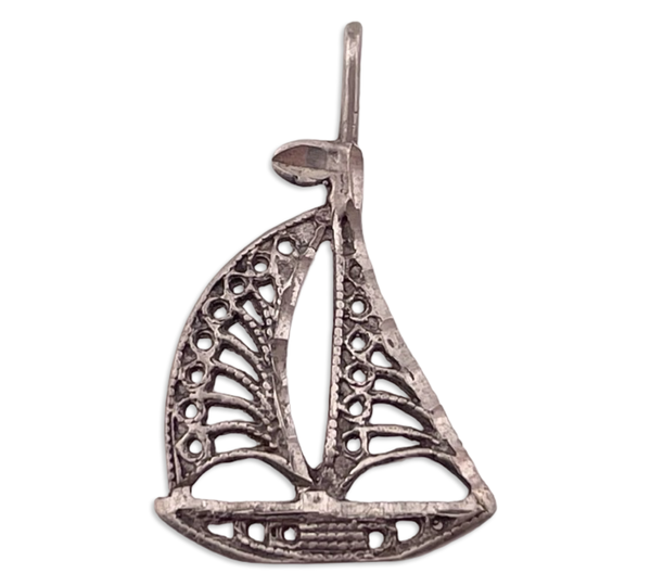 sterling silver sailboat cut-out design pendant