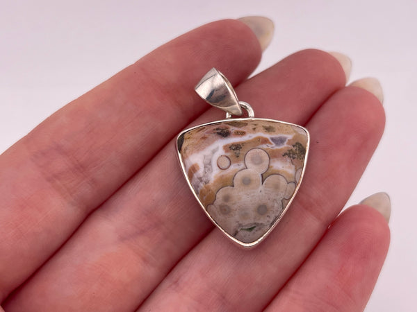 sterling silver jasper pendant