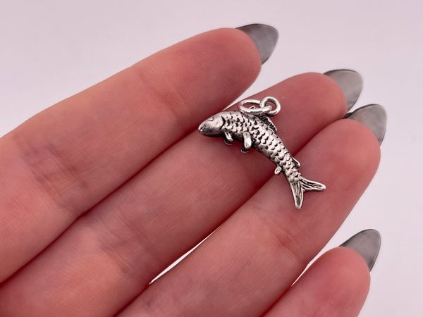 sterling silver fish pendant