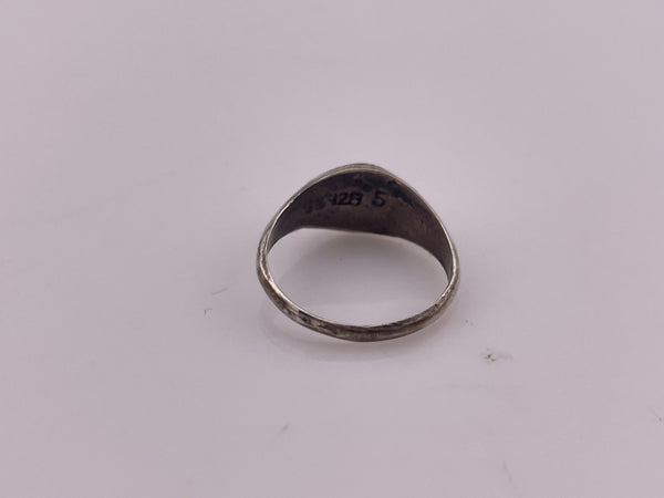 size 5 sterling silver etched scroll ring