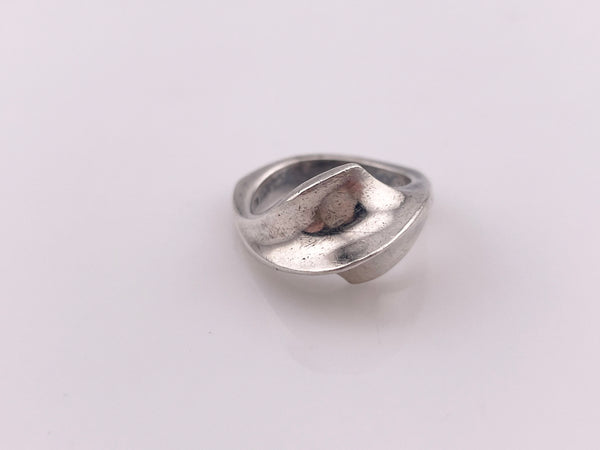 size 6.25 sterling silver stoneless abstract textured ring