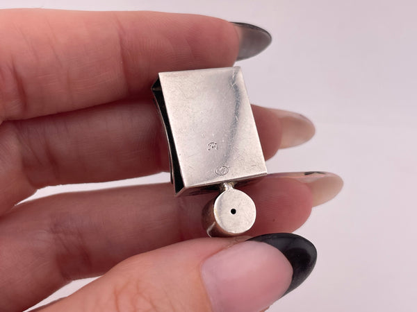 sterling silver hematite pearl pendant