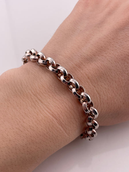 sterling silver 7-1/2" rolo chain link bracelet