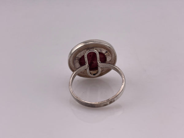 size 8.75 sterling silver sponge coral ring