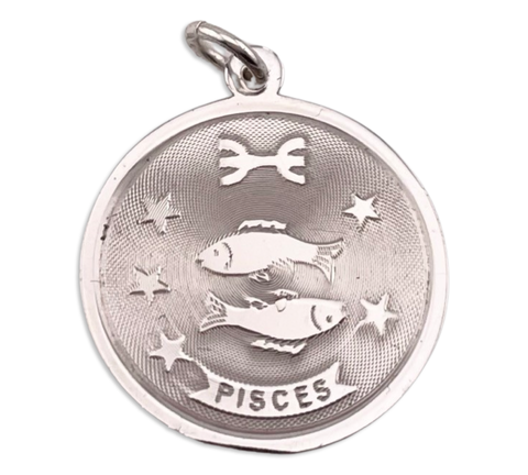 NOT STERLING - silver tone Pisces the Fish zodiac pendant