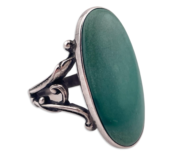 size 6.25 sterling silver turquoise scroll band ring