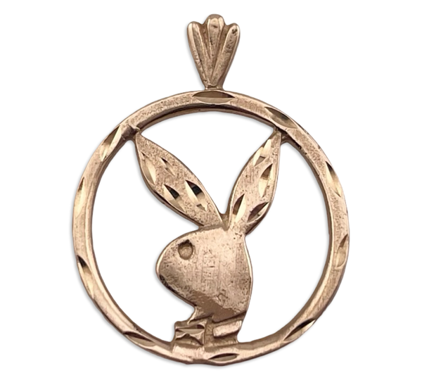 14k yellow gold bunny pendant
