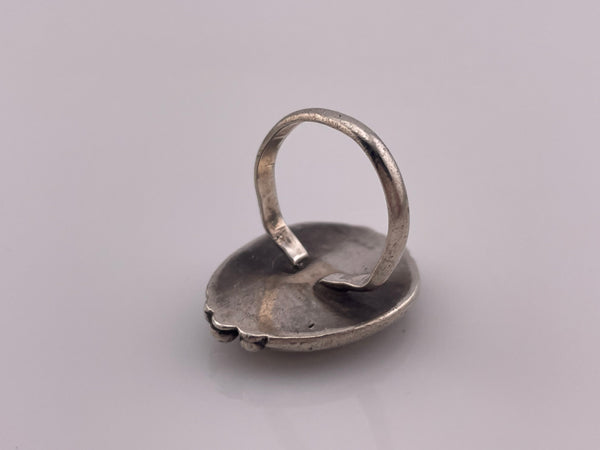 size 6 sterling silver turquoise dot rope setting ring