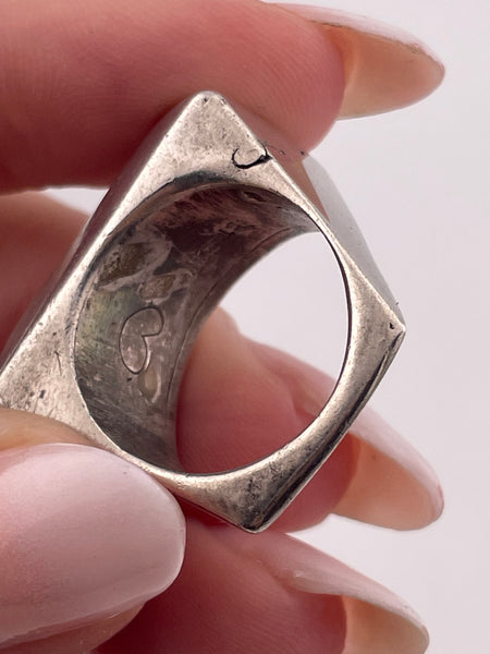 size 6.25 sterling silver chunky stoneless abstract ring