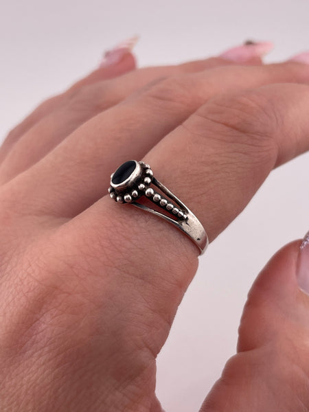 size 9.25 sterling silver black resin ring
