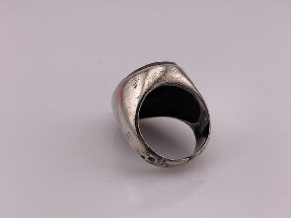 size 5.75 adjustable band 800 silver chunky jasper ring