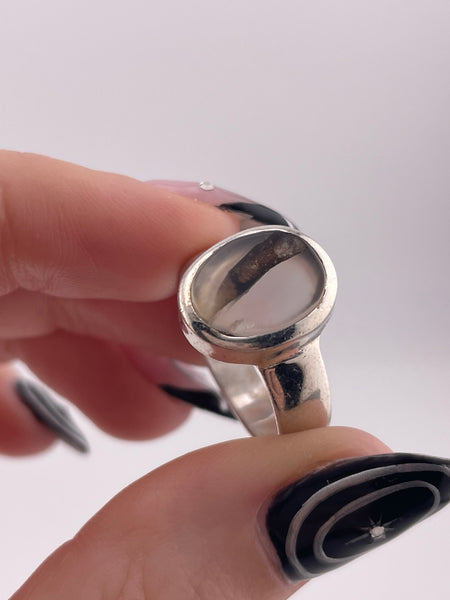 size 7.5 sterling silver Montana agate ring **AS IS**