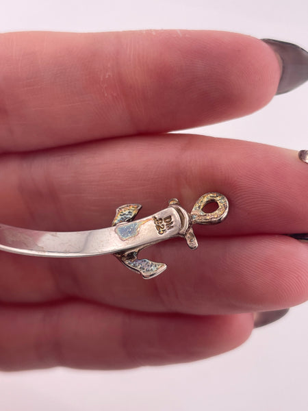 sterling silver 6-7/8" starfish anchor bracelet