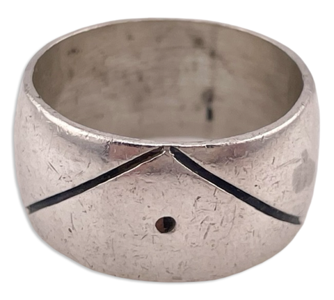 size 6.25 sterling silver wide band ring