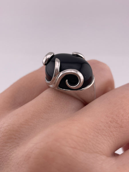 size 6.25 sterling silver onyx ring