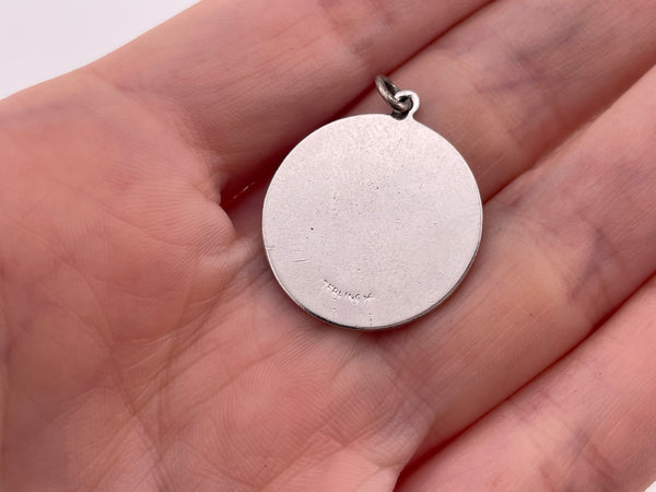 sterling silver rhodium plated "Love" pendant