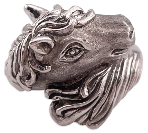 size 6.25 sterling silver horse ring