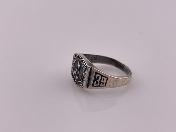 size 8.75 sterling silver 1939 Burlington High School music note ring