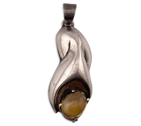 sterling silver citrine pendant