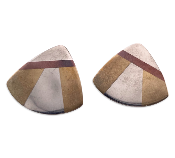 sterling silver mixed metal post earrings
