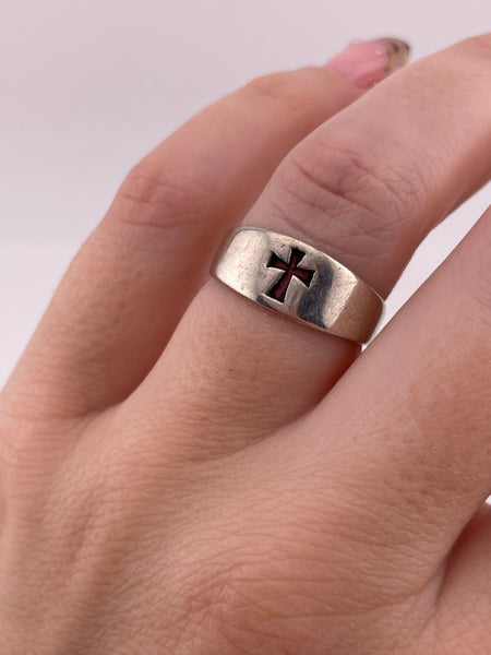 size 7.75 sterling silver James Avery cross cut-out ring