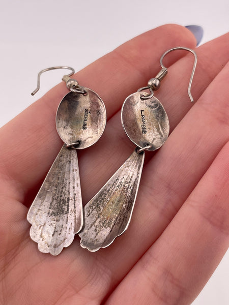 sterling silver turquoise dangle earrings *non-sterling hooks*