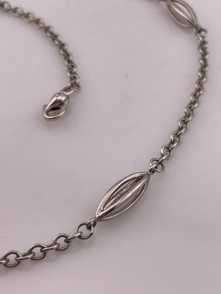 sterling silver 17-3/8" cable link spacer necklace