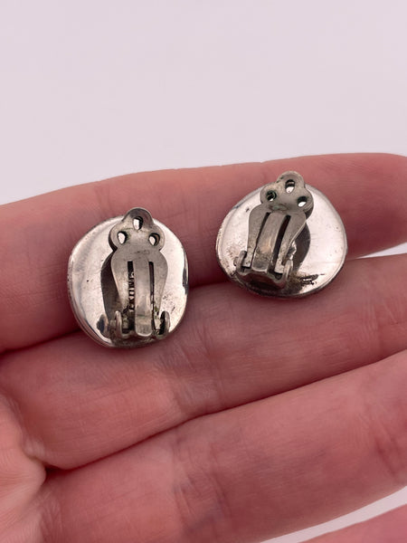 sterling silver turquoise clip-on earrings